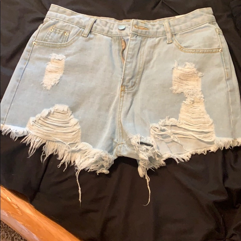 never worn, high waisted jean shorts!